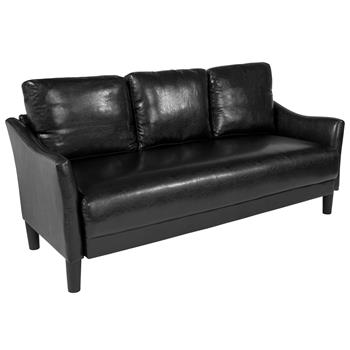 Flash Furniture Asti Upholstered Sofa, Black LeatherSoft