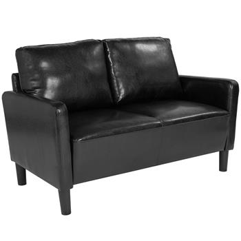 Flash Furniture Washington Park Upholstered Loveseat, Black LeatherSoft