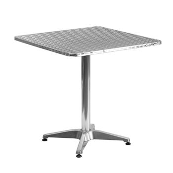 Flash Furniture Square Indoor/Outdoor Table with Base, Aluminum, 27.5 in