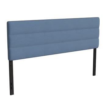 Flash Furniture Paxton Stitched Fabric Upholstered Headboard, Adjustable Height, King Size, Blue