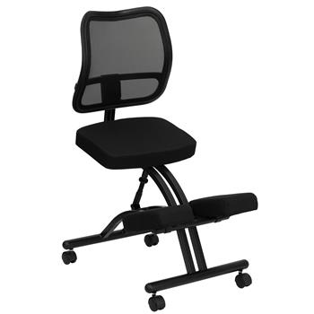 Flash Furniture Mobile Ergonomic Kneeling Chair with Black Mesh Back