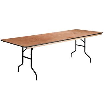 Flash Furniture Rectangular Wood Folding Banquet Table with Clear Coated Finished Top, 36&#39;&#39; x 96&#39;&#39;