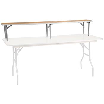 Flash Furniture Bar Top Riser with Silver Legs, 72&quot; x 12&quot; x 12&quot;, Birchwood