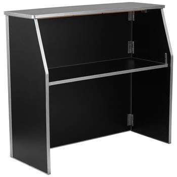 Flash Furniture 4&#39; Black Laminate Foldable Bar