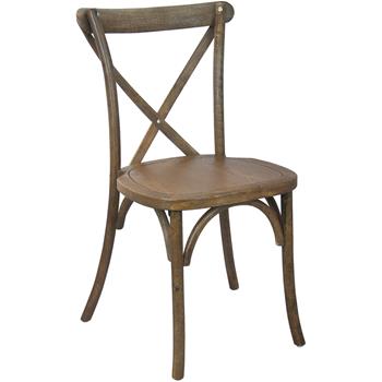 Flash Furniture Advantage Hand Scraped Dark Natural X-Back Chair