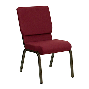 Flash Furniture HERCULES Series 18.5&#39;&#39;W Stacking Church Chair in Burgundy Fabric - Gold Vein Frame