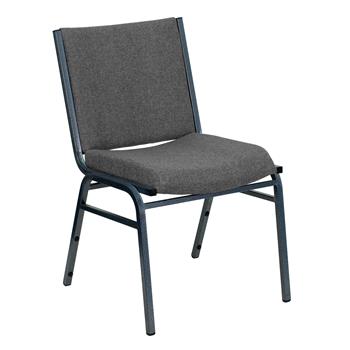 Flash Furniture Hercules Series Heavy Duty Fabric Stack Chair, 550 lb Capacity, Silver Powder Coated Frame,Gray