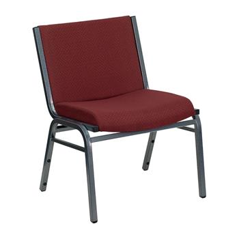 Flash Furniture Hercules Series Big and Tall Stack Chair, 1000 lb Capacity, Silver Powder Coated Frame, Burgundy