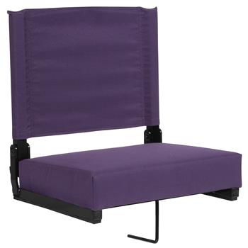 Flash Furniture Grandstand Comfort Seats, Lightweight Stadium Chair, Dark Purple