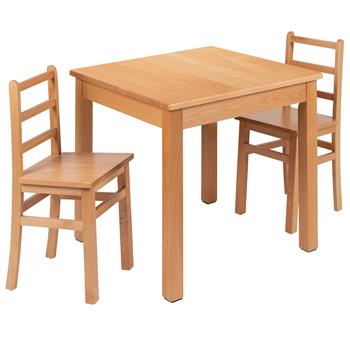 Flash Furniture Kids Natural Solid Wood Table And Chair Set For Classroom, Playroom, Kitchen