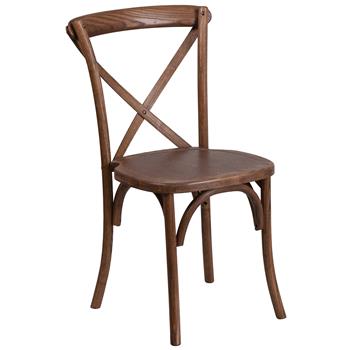 Flash Furniture Hercules Series Stackable Pecan Wood Cross Back Chair