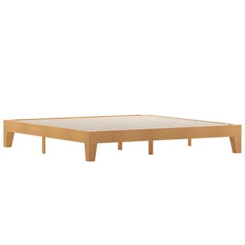 Flash Furniture Evelyn Wood King Platform Bed with Wooden Support Slats, Natural Pine Finish