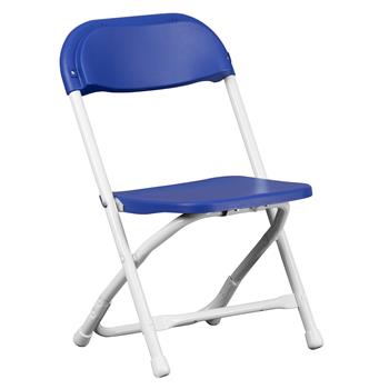 Flash Furniture Kids Plastic Folding Chair, Blue