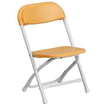 Flash Furniture Kids Plastic Folding Chair, Yellow