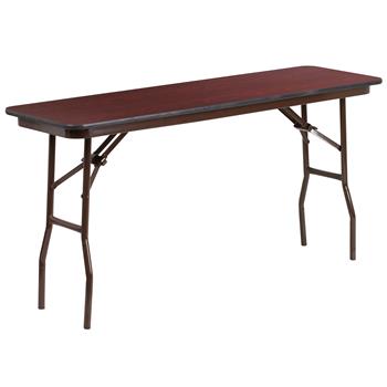 Flash Furniture Melamine Laminate Folding Training Table, 5&#39;, Mahogany