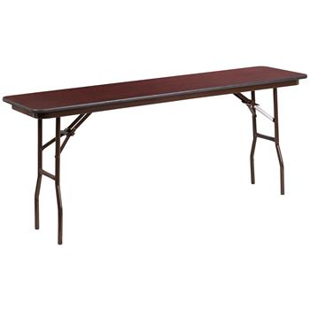 Flash Furniture Melamine Laminate Folding Training Table, Rectangular, 6 ft, Mahogany