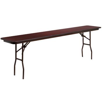 Flash Furniture Rectangular Mahogany Melamine Laminate Folding Training Table, 18&#39;&#39; x 96&#39;&#39;