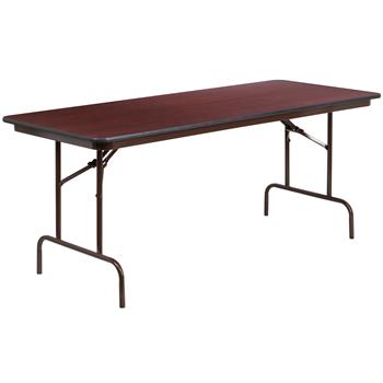Flash Furniture High Pressure Laminate Folding Banquet Table, 6&#39;, Mahogany