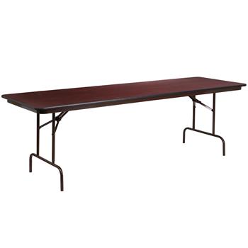Flash Furniture High Pressure Laminate Folding Banquet Table, 8&#39;, Mahogany
