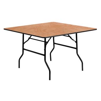Flash Furniture Square Folding Banquet Table, Wood, 48&quot;