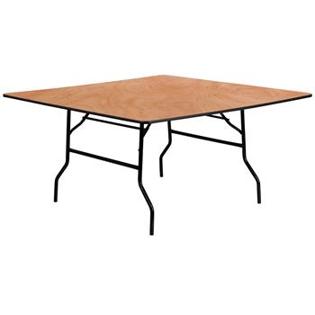 Flash Furniture Square Wood Folding Banquet Table, 5&#39;