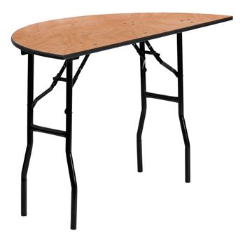 Flash Furniture Half-Round Wood Folding Banquet Table, 4&#39;