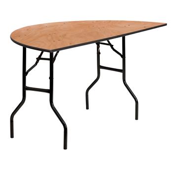 Flash Furniture Half-Round Wood Folding Banquet Table, 5&#39;
