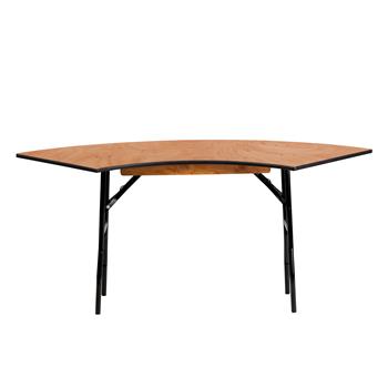 Flash Furniture Serpentine Wood Folding Banquet Table, 5.5&#39; x 2&#39;