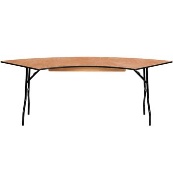 Flash Furniture Serpentine Folding Banquet Table, Wood, 7.25&#39; x 2.5&#39;