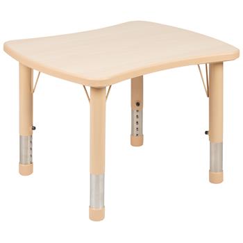 Flash Furniture 21.875&quot;W x 26.625&quot;L Rectangular Natural Plastic Height Adjustable Activity Table