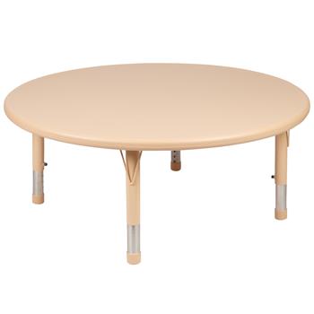 Flash Furniture 45&quot; Round Natural Plastic Height Adjustable Activity Table