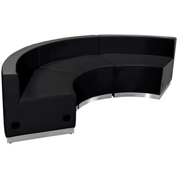 Flash Furniture HERCULES Alon Series Reception Configuration, Leather, Black, 3 Pieces