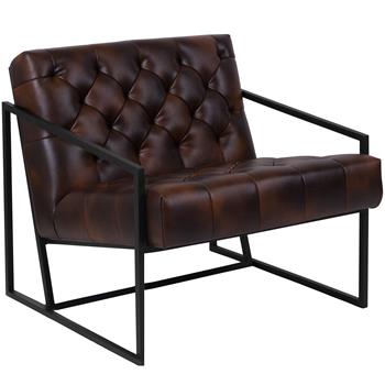 Flash Furniture HERCULES Madison Series Bomber Jacket Tufted Lounge Chair, Leather