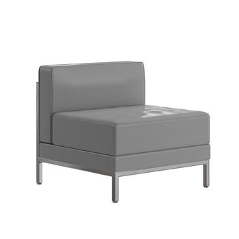 Flash Furniture Hercules Imagination Series Contemporary Middle Chair, Gray Leathersoft