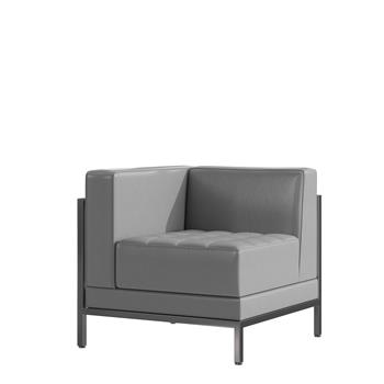 Flash Furniture Hercules Imagination Series Contemporary Left Corner Chair With Encasing Frame, Gray Leathersoft