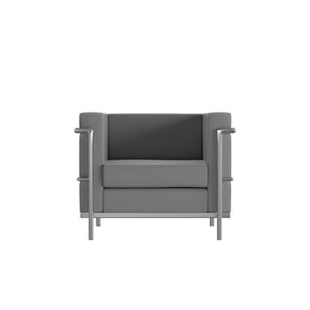 Flash Furniture Hercules Regal Series Contemporary Chair With Encasing Frame, Gray Leathersoft