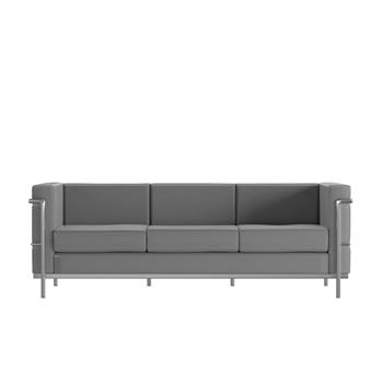 Flash Furniture Hercules Regal Series Contemporary Sofa With Encasing Frame, Gray Leathersoft