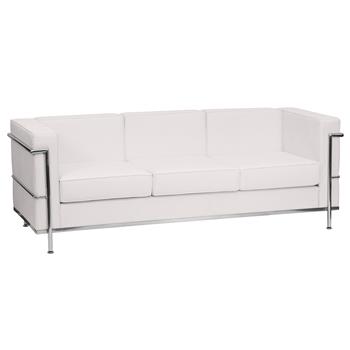 Flash Furniture Hercules Regal Series Contemporary Melrose White LeatherSoft Sofa With Encasing Frame