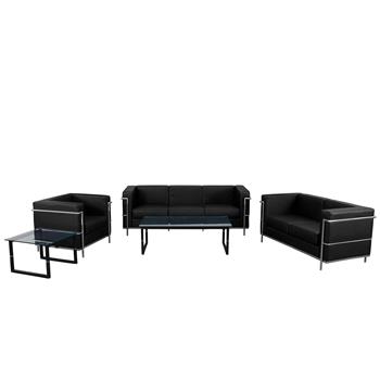 Flash Furniture HERCULES Regal Series Reception Set, Black