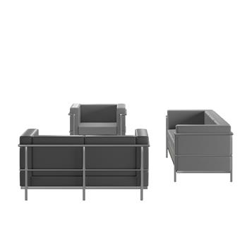 Flash Furniture Hercules Regal Series Reception Set, Gray Leathersoft