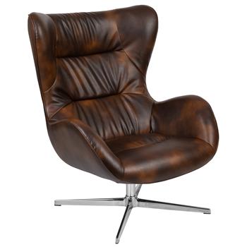 Flash Furniture Bomber Jacket Leathersoft Swivel Wing Chair