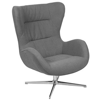 Flash Furniture Gray Fabric Swivel Wing Chair