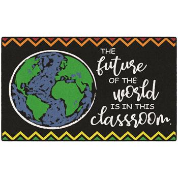 Flagship Carpets Future of the Wold Classroom Rug, 3&#39; x 5&#39;, Black/White/Multi-Colored