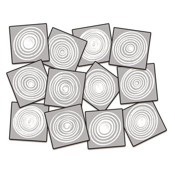 Flagship Carpets Circles Classroom Seating Squares, 15&quot; x 15&quot;, Gray/White, Set of 12