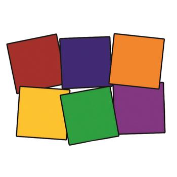 Flagship Carpets Classroom Seating Squares, 15&quot; x 15&quot;, Primary Colors, Set of 6