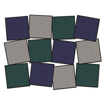 Flagship Carpets Classroom Seating Squares, 15&quot; x 15&quot;, Neutral Tones, Set of 12