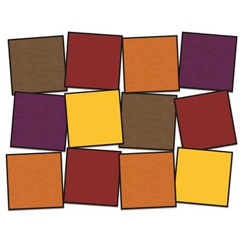 Flagship Carpets Classroom Seating Squares, 15&quot; x 15&quot;, Warm Autumn Tones, Set of 12