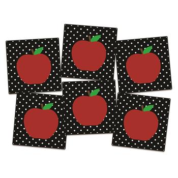 Flagship Carpets Apple of My Eye Seating Squares, 15&quot; x 15&quot;, Multi-Colored, Set of 6