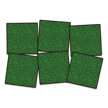 Flagship Carpets Green Grass Classroom Seating Squares, 15&quot; x 15&quot;, Green, Set of 6