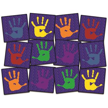 Flagship Carpets Lend A Hand Classroom Seating Squares, 15&quot; x 15&quot;, Multi-Colored, Set of 12